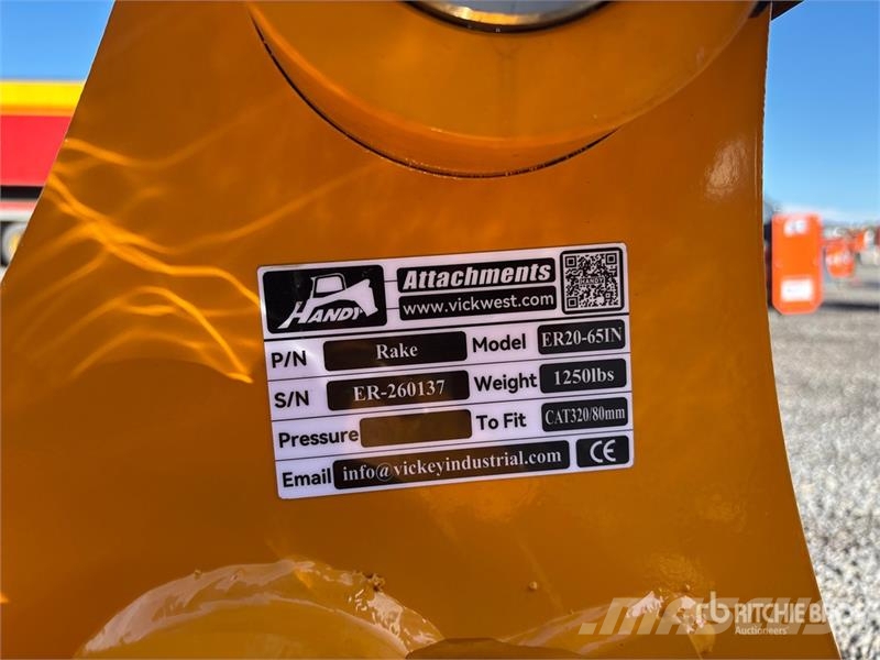 Handy ER20-65IN 65 in Q/C Excavator Rake (Unused) Kreiselheuer/-wender