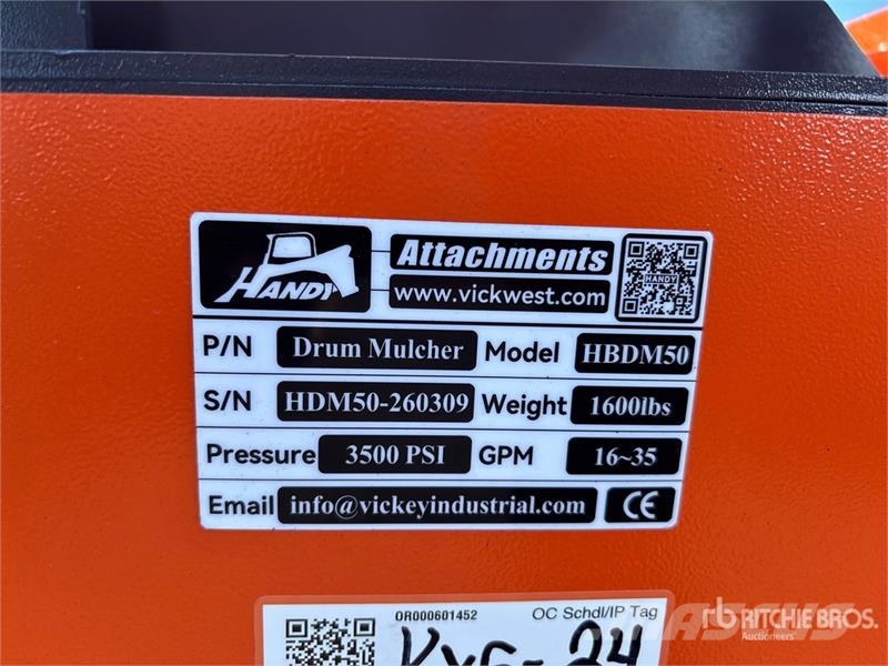 Handy HBDM50 50 in Skid Steer Mulcher (Unused) Metsä murskaimet