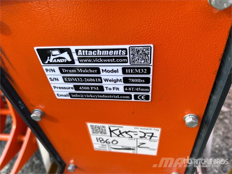 Handy HEM32 36 in Excavator Mulcher - Fits 4 - 8 ton (Un Otros componentes