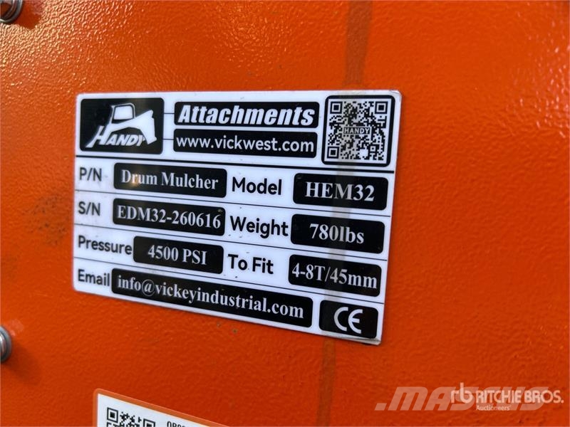 Handy HEM32 36 in Excavator Mulcher - Fits 4 - 8 ton (Un Outros componentes