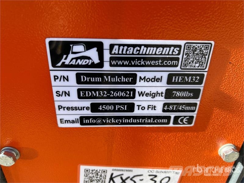 Handy HEM32 36 in Excavator Mulcher - Fits 4 - 8 ton (Un Otros componentes