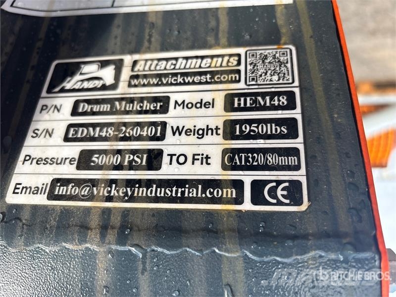 Handy HEM48 48 in Excavator Mulcher - Fits Cat 320 (Unus Ďalšie komponenty