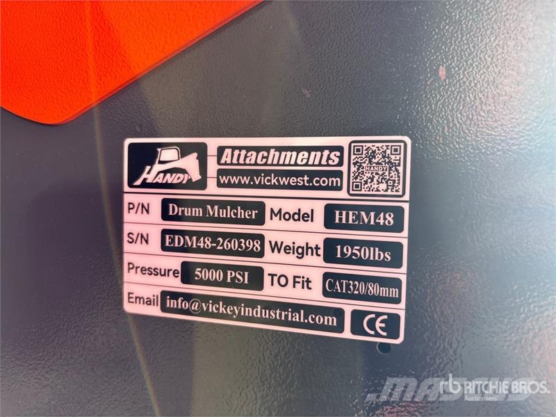 Handy HEM48 48 in Q/C Excavator Mulcher (Unused) Інше обладнання