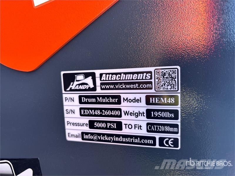 Handy HEM48 48 in Q/C Excavator Mulcher (Unused) Інше обладнання