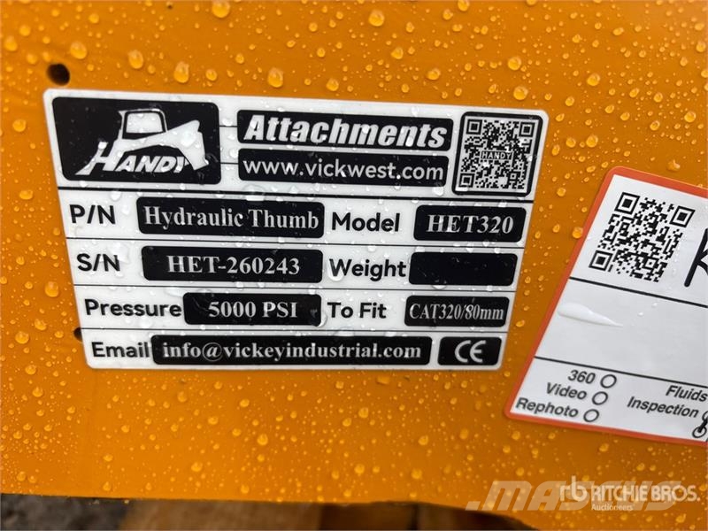 Handy HET320 Excavator Thumb - Fits Cat 320 (Unused) Kovalar