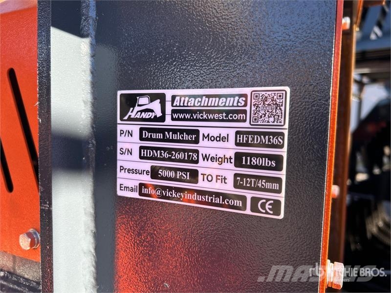 Handy HFEDM36S 36 in Excavator Mulcher - Fits 7 - 12 ton Otros componentes