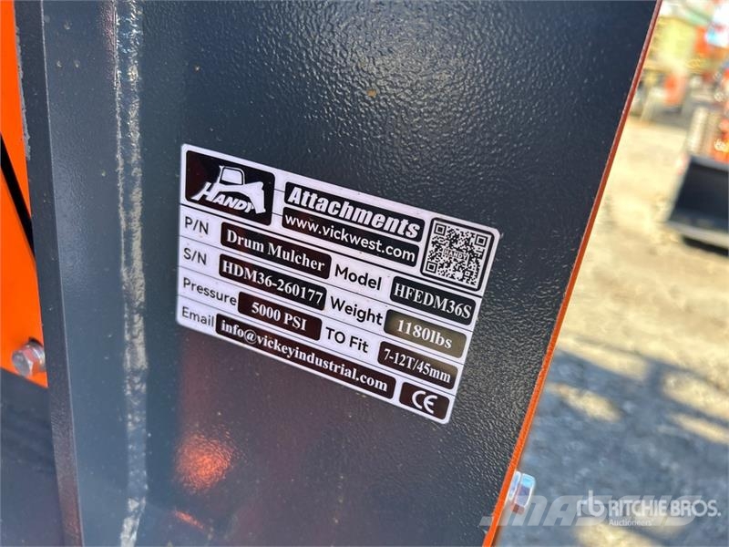 Handy HFEDM36S 36 in Excavator Mulcher - Fits 7 - 12 ton Otros componentes