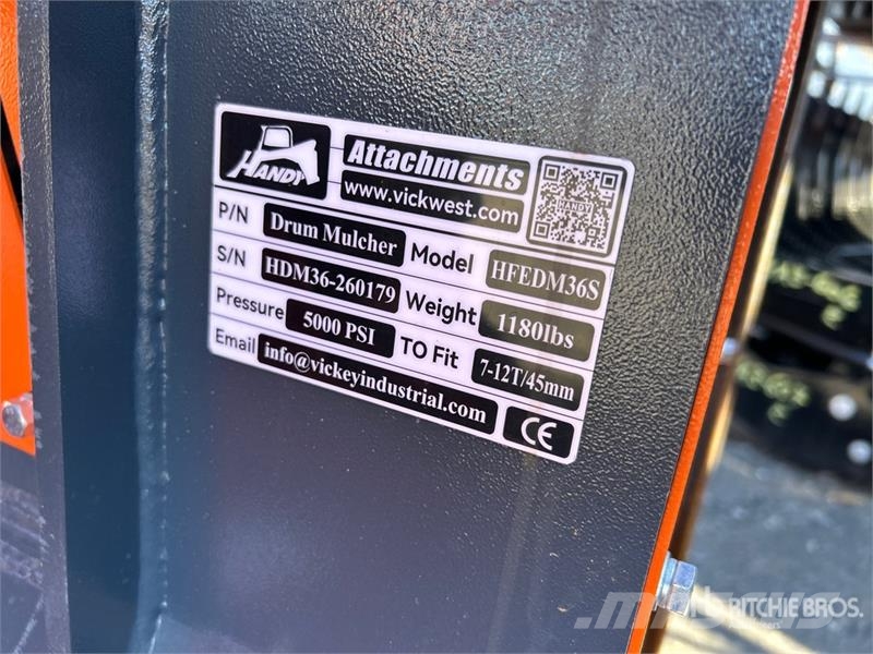Handy HFEDM36S 36 in Excavator Mulcher - Fits 7 - 12 ton Otros componentes
