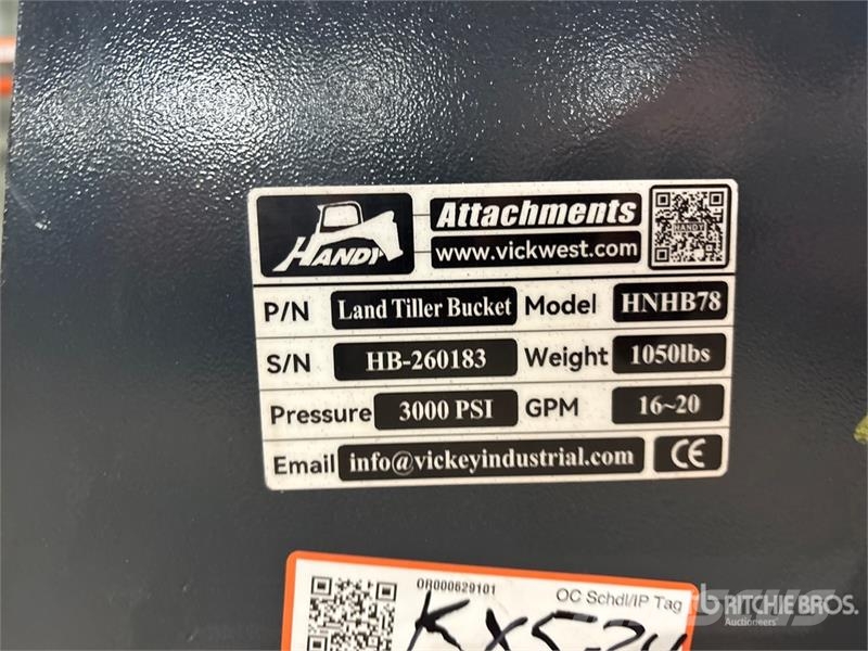 Handy HNHB78 78 in Power Rake Skid Steer Bucket (Unused) Baldes