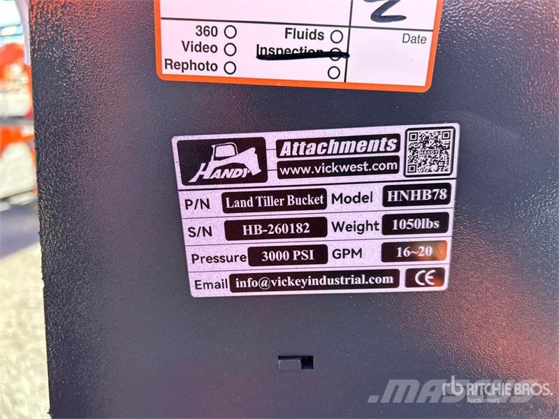 Handy HNHB78 78 in Power Rake Skid Steer Bucket (Unused) 버켓