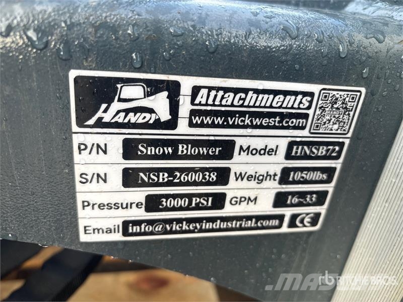 Handy HNSB72 72 in Skid Steer Snowblower (Unused) Snow throwers