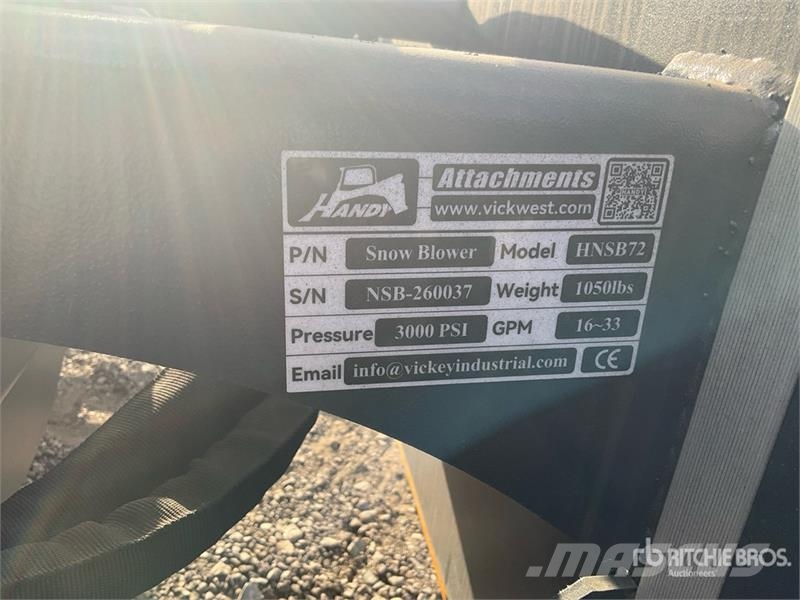 Handy HNSB72 72 in Skid Steer Snowblower (Unused) Snøfresere
