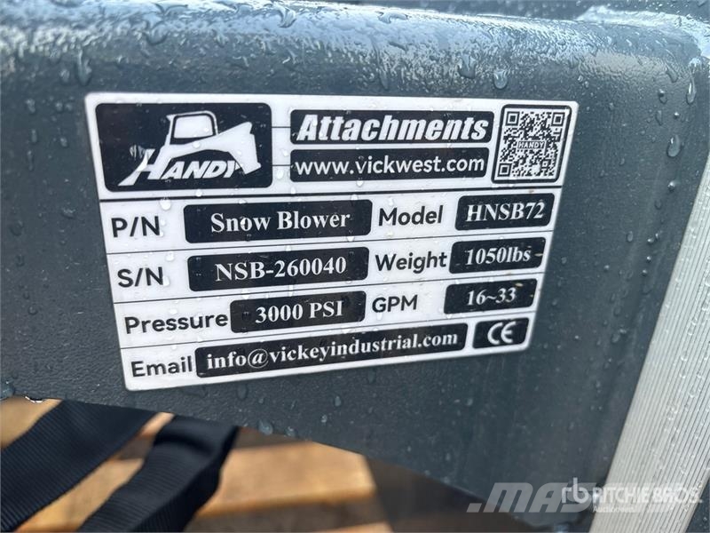 Handy HNSB72 72 in Skid Steer Snowblower (Unused) Snow throwers