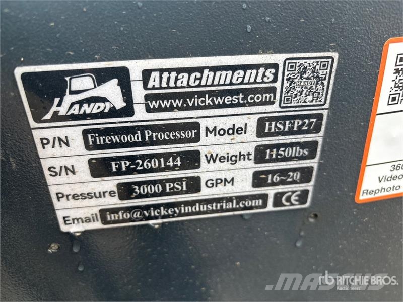 Handy HSFP27 Skid Steer Firewood Processor (Unused) Overige componenten
