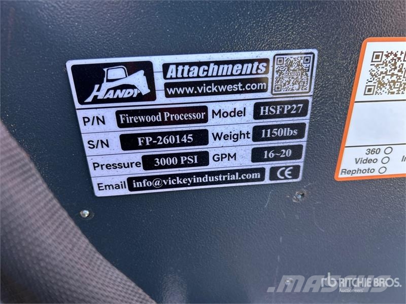 Handy HSFP27 Skid Steer Firewood Processor (Unused) Otros componentes