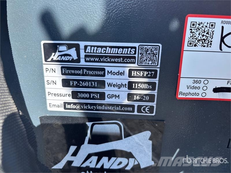 Handy HSFP27 Skid Steer Firewood Processor Інше обладнання
