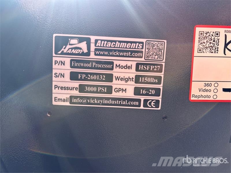 Handy HSFP27 Skid Steer Firewood Processor Інше обладнання