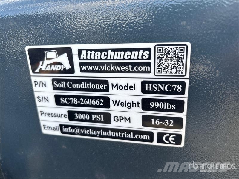 Handy HSNC78 78 in Skid Steer Power Rake (Unused) Kombine tirmiklar
