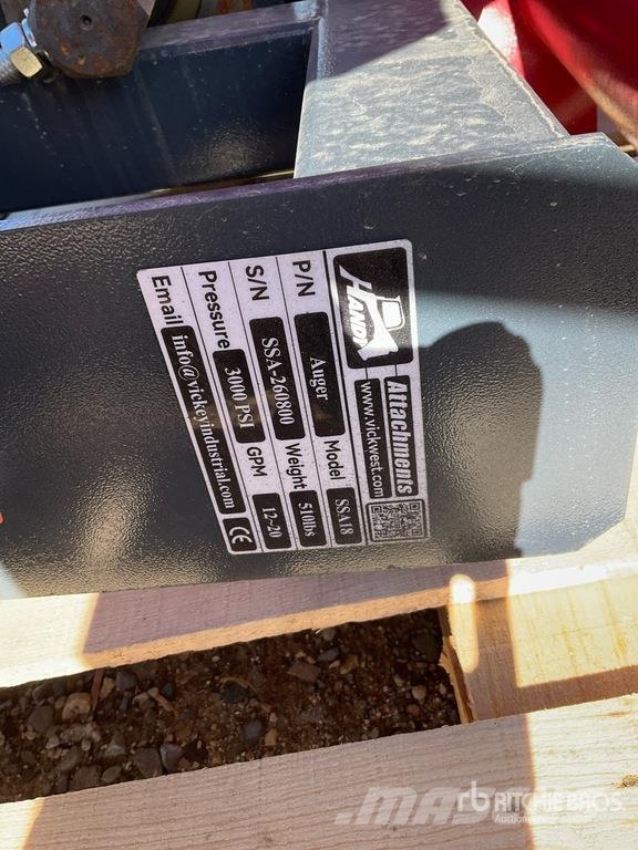 Handy SSA18 Skid Steer Auger (Unused) Porat