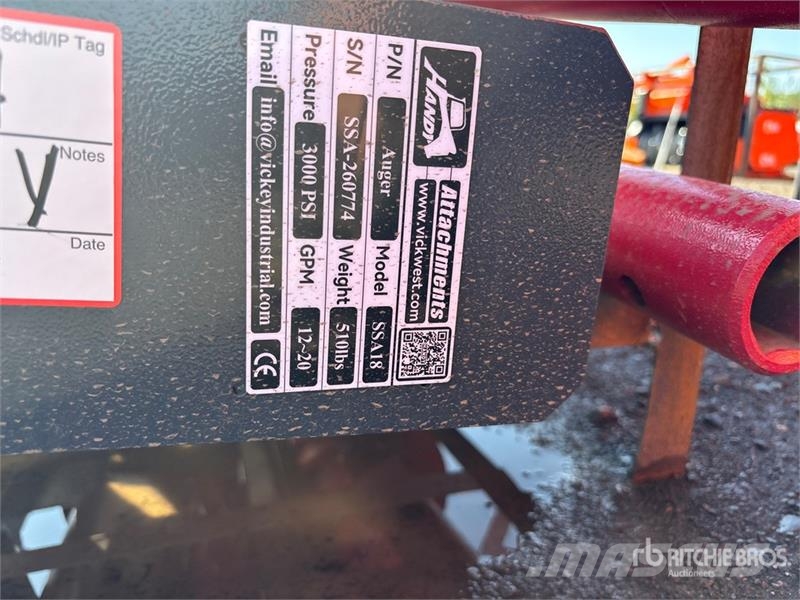 Handy SSA18 Skid Steer Auger (Unused) Drills