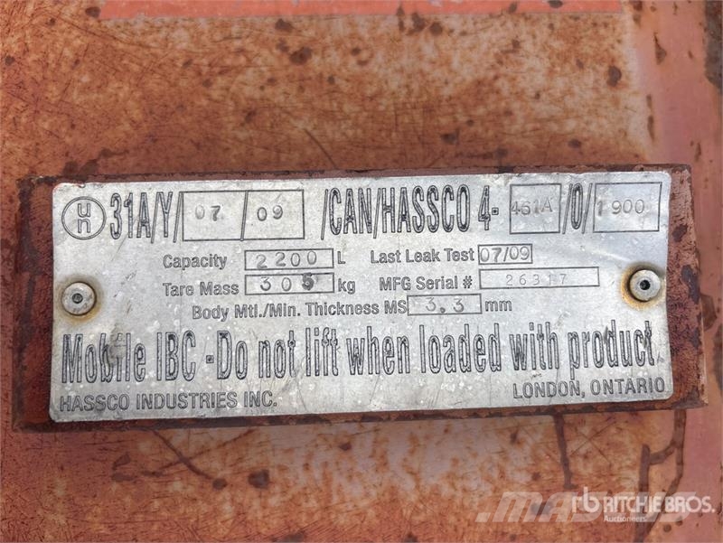  Hassco 2200 L Portable Steel Diesel Fuel Tank Depósitos de combustible y aditivos