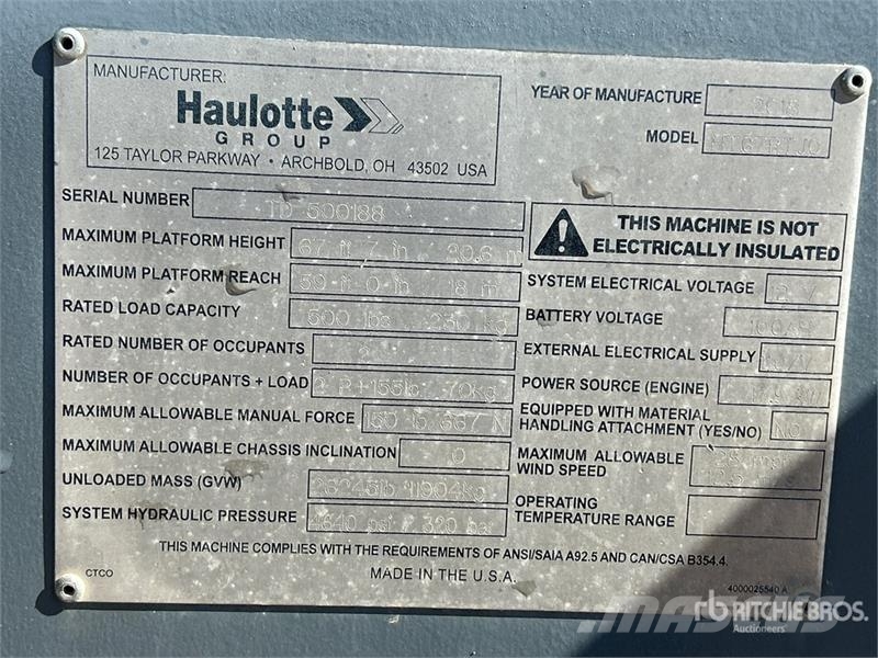 Haulotte HT67RTJ 2WD Telescopic Boom Lift Teleskopske dvižne ploščadi