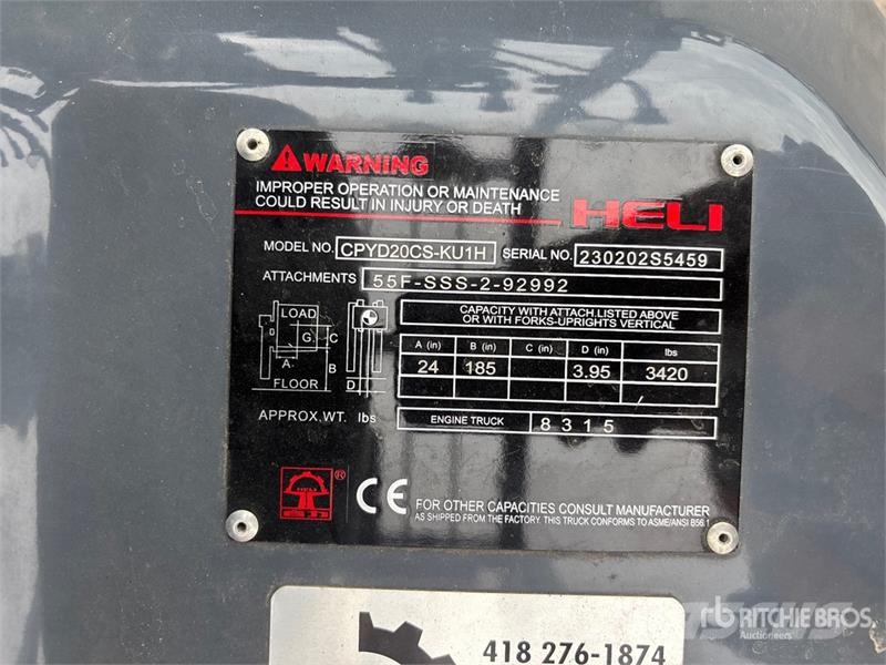 Heli CPYD20CS 3420 lb Forklift Περονοφόρα ανυψωτικά κλαρκ - άλλα