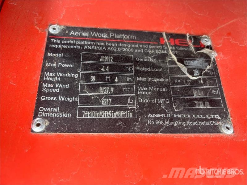 Heli JS1012 Electric Scissor Lift Nůžková zvedací plošina