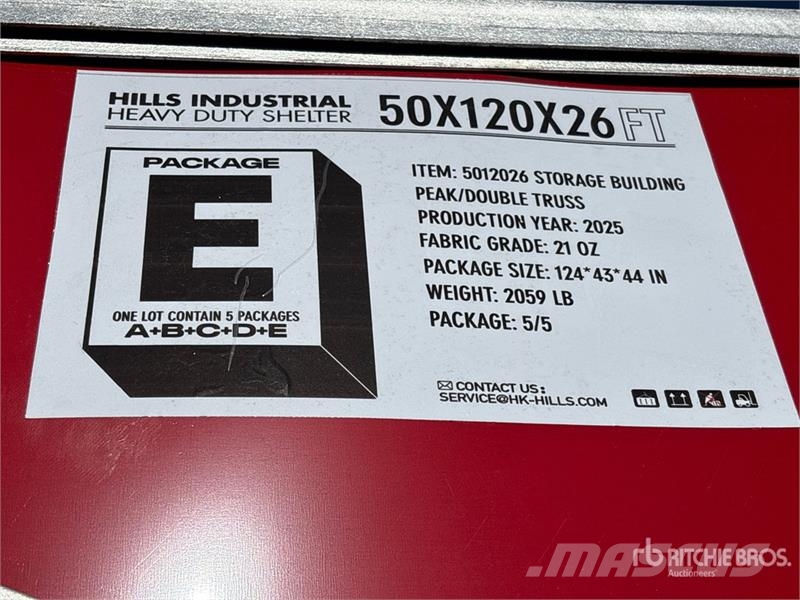 Hill Industrial 1205026 50 ft x 120 ft x 26 ft Storage Steel frame buildings
