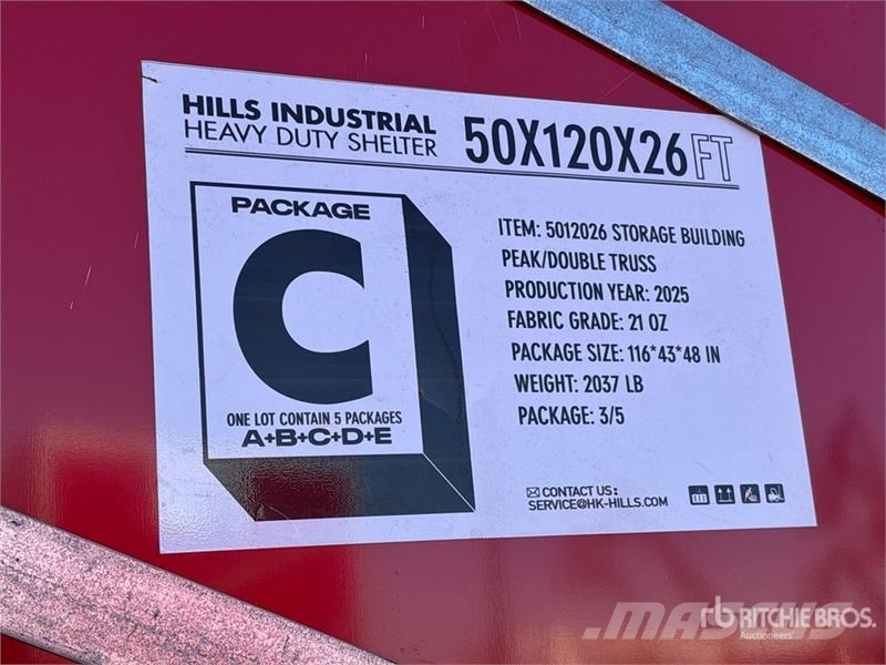 Hill Industrial 1205026 50 ft x 120 ft x 26 ft Storage Steel frame buildings