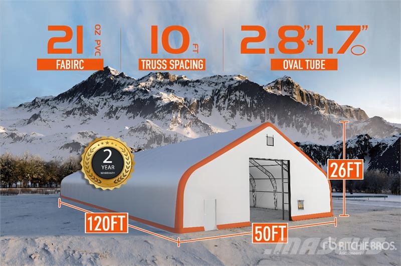 Hill Industrial 1205026 50 ft x 120 ft x 26 ft Storage Teräsrunkorakennukset