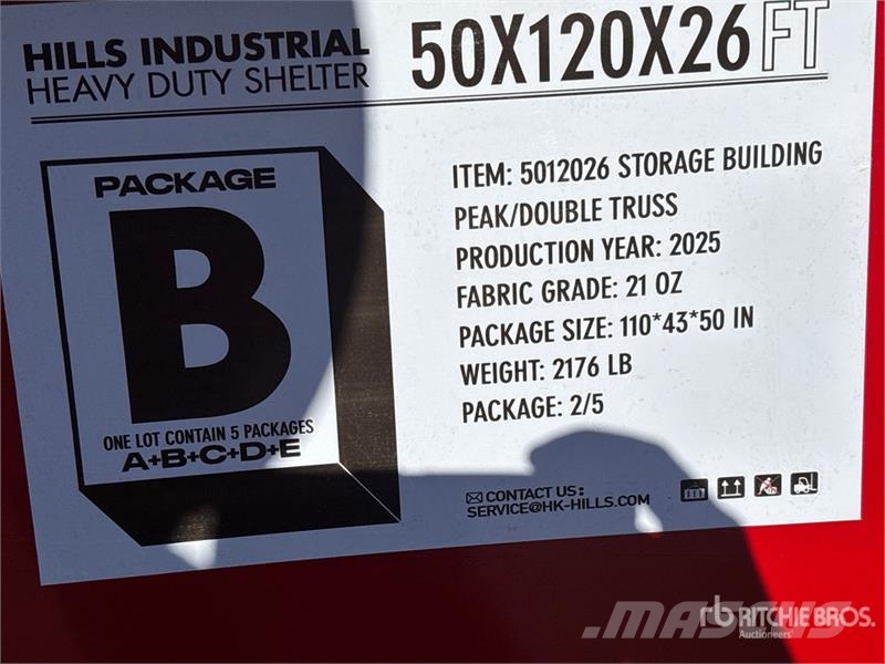 Hill Industrial 1205026 50 ft x 120 ft x 26 ft Storage Steel frame buildings