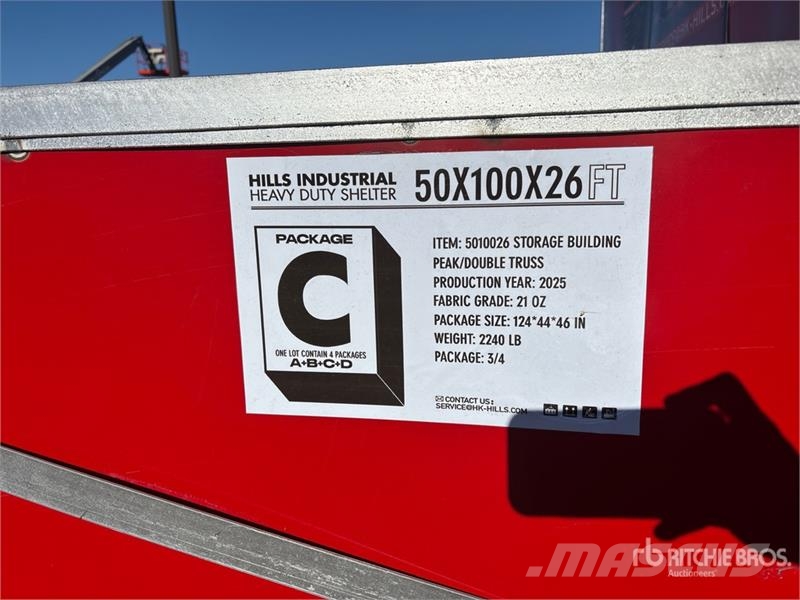HIlls Industrial 1005026 50 ft x 100 ft x 26 ft St Telai in acciaio
