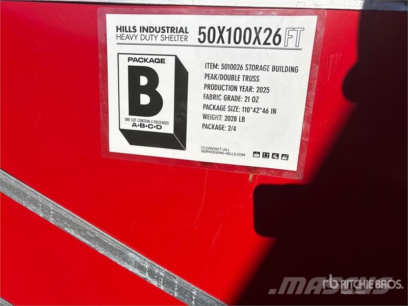 HIlls Industrial 1005026 50 ft x 100 ft x 26 ft St Telai in acciaio