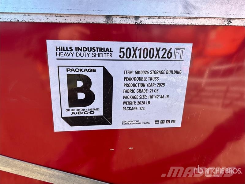 HIlls Industrial 1005026 50 ft x 100 ft x 26 ft St Telai in acciaio