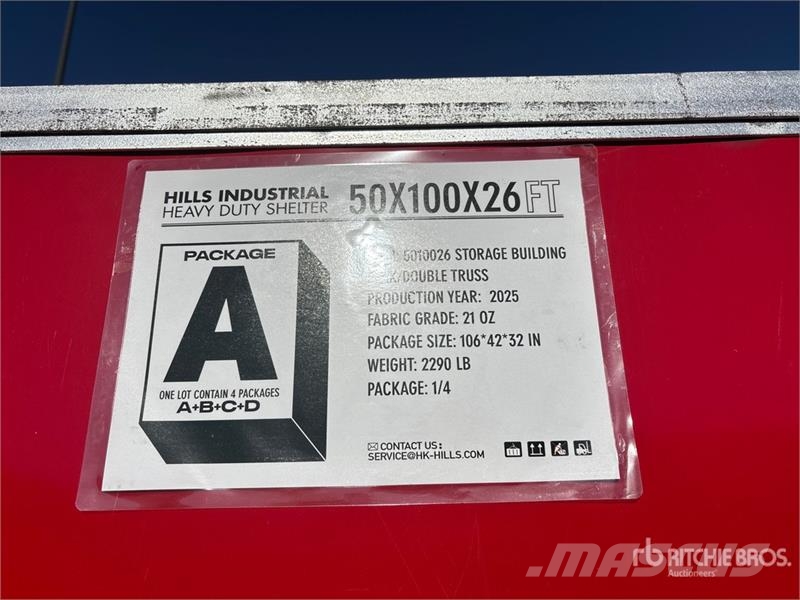 HIlls Industrial 1005026 50 ft x 100 ft x 26 ft St Telai in acciaio