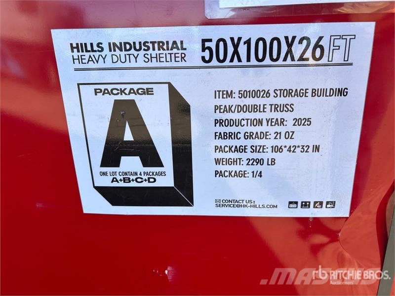 HIlls Industrial 1005026 50 ft x 100 ft x 26 ft St Telai in acciaio