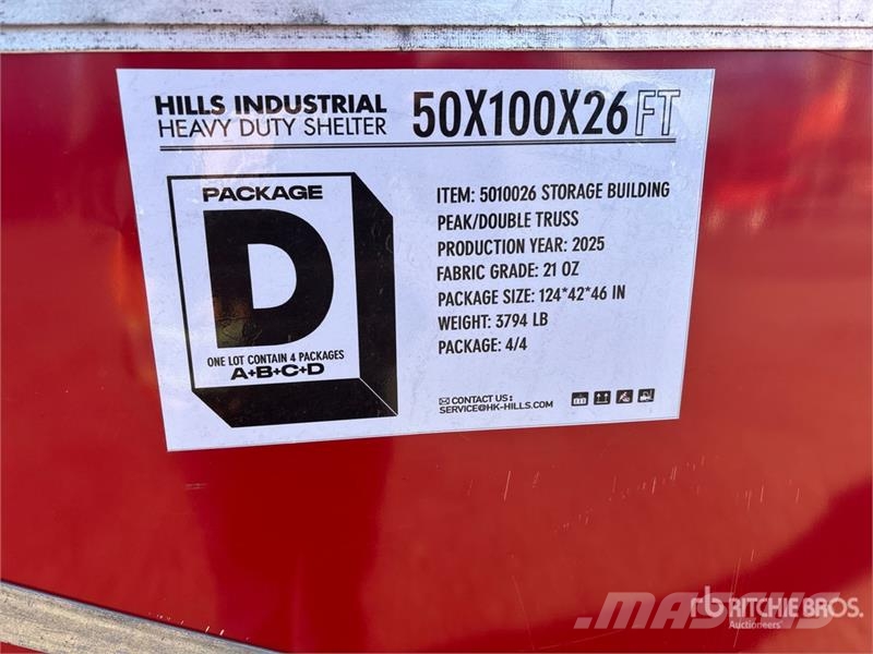 HIlls Industrial 1005026 50 ft x 100 ft x 26 ft St Telai in acciaio