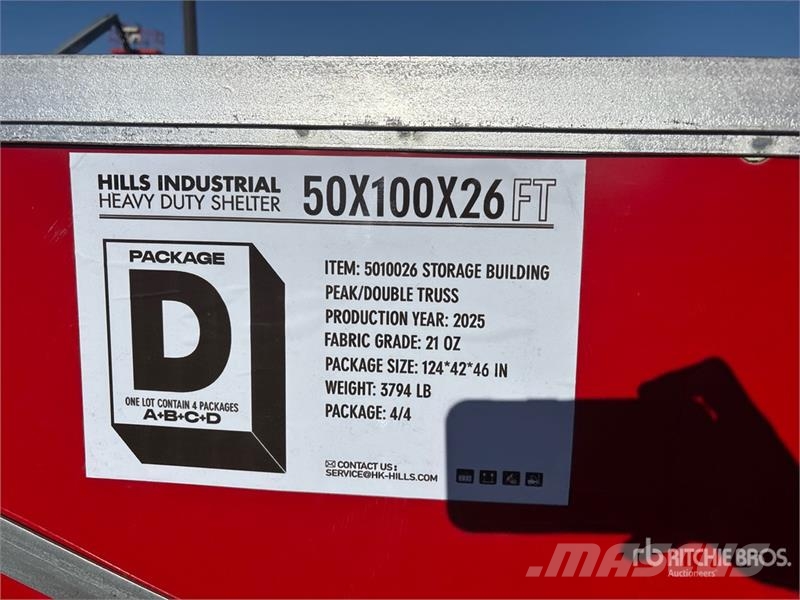 HIlls Industrial 1005026 50 ft x 100 ft x 26 ft St Telai in acciaio