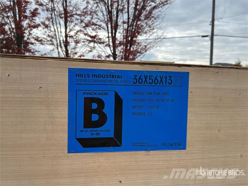 HIlls Industrial 365613 36 ft x 56 ft x 13 ft Doub Stalen constructies