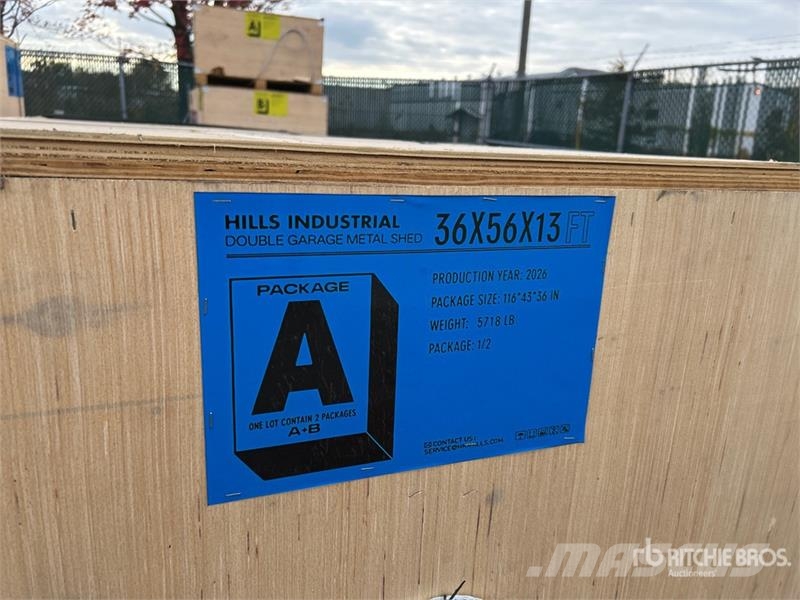 HIlls Industrial 365613 36 ft x 56 ft x 13 ft Doub Stalen constructies