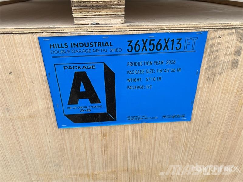 HIlls Industrial 365613 36 ft x 56 ft x 13 ft Doub Hangar