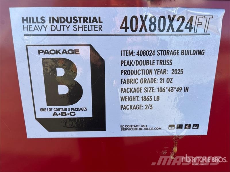HIlls Industrial 804024 40 ft x 80 ft x 24 ft Stor Telai in acciaio