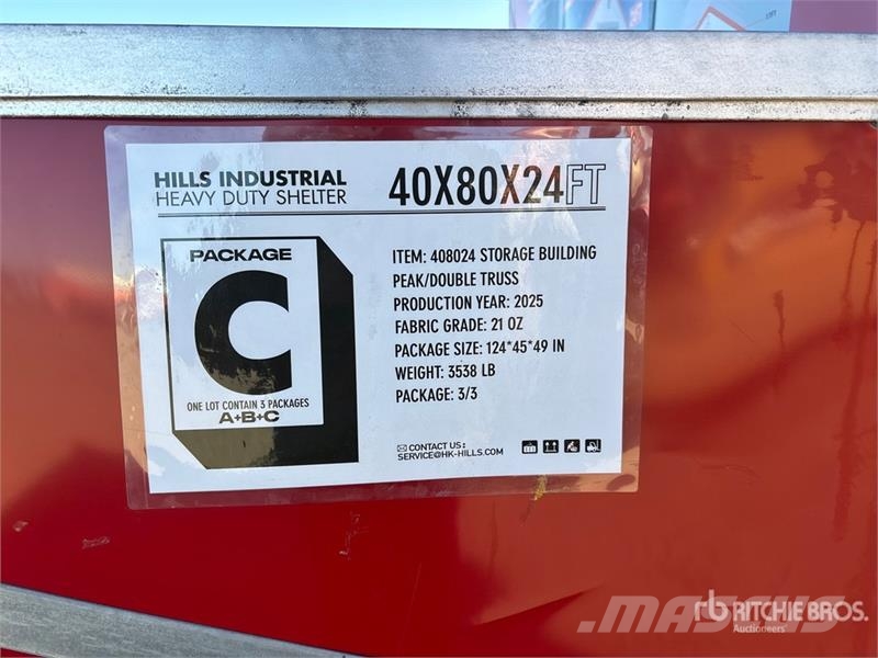 HIlls Industrial 804024 40 ft x 80 ft x 24 ft Stor Telai in acciaio