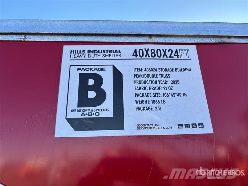 HIlls Industrial 804024 40 ft x 80 ft x 24 ft Stor Telai in acciaio