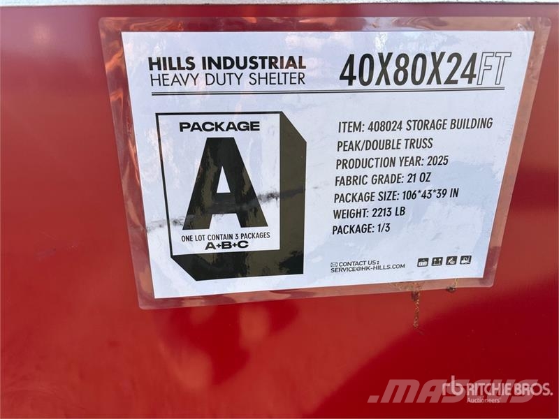HIlls Industrial 804024 40 ft x 80 ft x 24 ft Stor Telai in acciaio