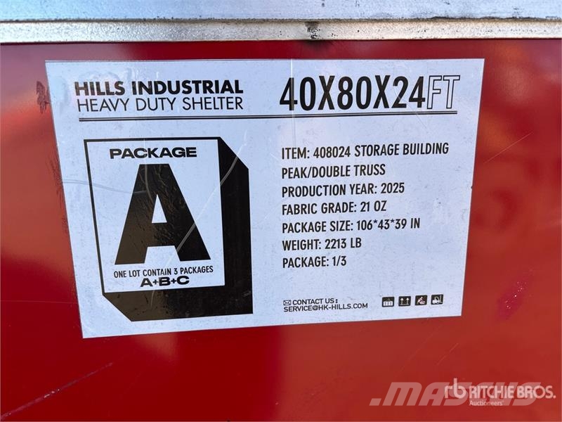 HIlls Industrial 804024 40 ft x 80 ft x 24 ft Stor Telai in acciaio