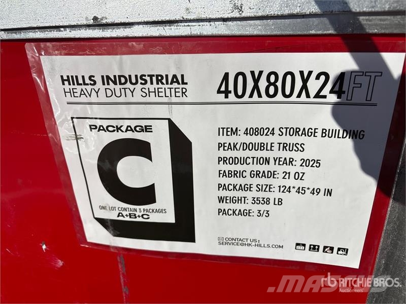 HIlls Industrial 804024 40 ft x 80 ft x 24 ft Stor Telai in acciaio