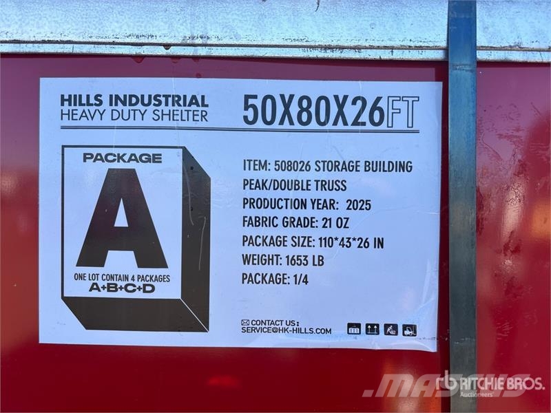  HIlls Industrial 805026 50 ft x 80 ft x 26 ft Stor Telai in acciaio