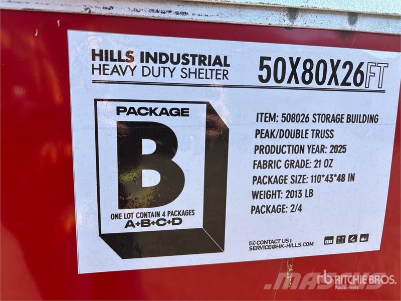  HIlls Industrial 805026 50 ft x 80 ft x 26 ft Stor Telai in acciaio